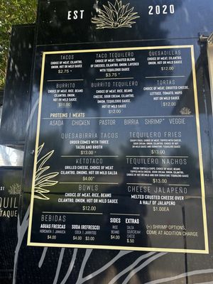 Menu photo 5 Tequileros Taqueria Elk Grove, CA