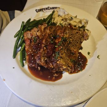 Copper Canyon Grill - Arundel Mills - Meatloaf with mashed potatoes and greenbeans. 10-13-25 - American Near Me - Hanover, Maryland Copper Canyon Grill - Arundel Mills - Meatloaf with mashed potatoes and greenbeans. 10-13-25 - American Near Me - Hanover, Maryland