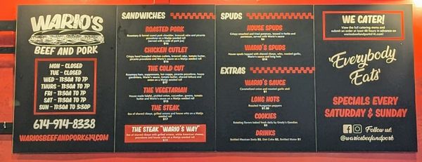 Menu photo 5 Warios Beef and Pork Columbus, OH Menu photo 5 Warios Beef and Pork Columbus, OH