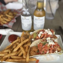 Shades Bar & Grill - Fried Shrimp Tacos were Amazing!  Paired great with Corona!