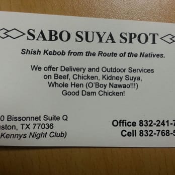 Sabo Suya Spot - a business card for sabo suya spot - African Near Me - Houston, Texas Sabo Suya Spot - a business card for sabo suya spot - African Near Me - Houston, Texas