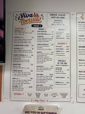 Menu photo 1 Viva La Tortilla Milton, ON