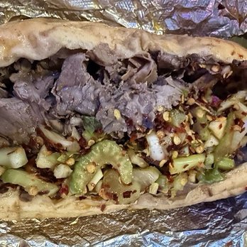 Scatchell's Beef & Pizza - Dohhhh this beef is da bomb dipped w/Jardiniere (sp?) peppers & red pepper flakes - Pizza Near Me - Cicero, Illinois