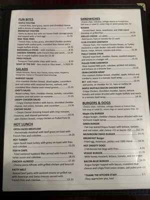 Menu photo 2 Maple City Diner St. Albans, VT