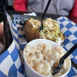 Juans Weiners - Potato and Mac and cheese