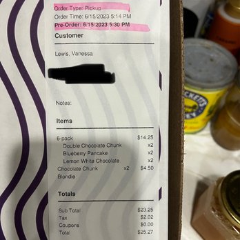 Insomnia Cookies - my receipt - Desserts Near Me - Tucson, Arizona