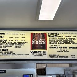 Pace's Drive-In - Drink & ice cream menu