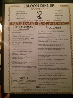 Menu photo 4 Bloom Brasserie Dublin, D