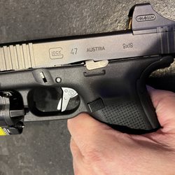 Cover Your 6 Customs - Glock 47 with Cover your 6 Customs installed Timney Alpha competition trigger.