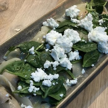 Moku Kitchen - Roasted Squash Ravioli, chevre, spinach and walnut sage pesto. OMG ate every morsel, really good. - Cocktail Bars Near Me - Honolulu, Hawaii