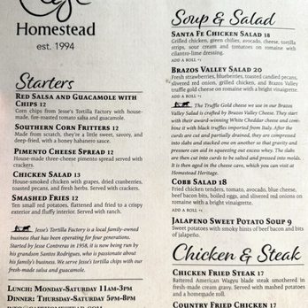 Cafe Homestead - Menu - American Near Me - Waco, Texas