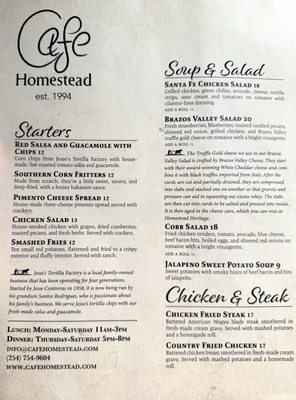 Menu photo 2 Cafe Homestead Waco, TX Menu photo 2 Cafe Homestead Waco, TX