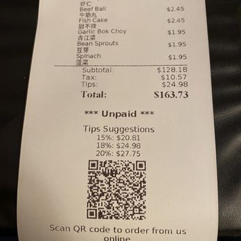 Tasty Palace - waiter told us 18% tip for party of 6 automatically included - Chinese Near Me - Davis, California