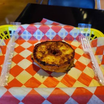 Tom & Chee - A Grilled Cheese Donut. Ridiculously delicious. - Soup Near Me - Newport, Kentucky Tom & Chee - A Grilled Cheese Donut. Ridiculously delicious. - Soup Near Me - Newport, Kentucky