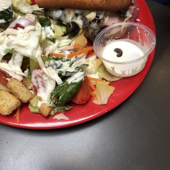 Square Pizza - Italian sandwich served with a side garden salad. - Pizza Near Me - Independence, Missouri