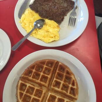 The Corner Cafe - Waffle combo w/ sausage patty. - Breakfast & Brunch Near Me - Visalia, California The Corner Cafe - Waffle combo w/ sausage patty. - Breakfast & Brunch Near Me - Visalia, California