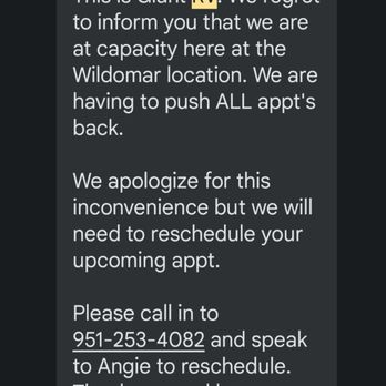 Giant RV - After waiting a long time for an appt I get a text that there rescheduling me - RV Dealers Near Me - Murrieta, California