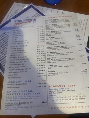 Menu photo 1 Crystal Springs Hideaway Fort Worth, TX