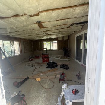 Y&J Construction - Old patio view. - General Contractors Near Me