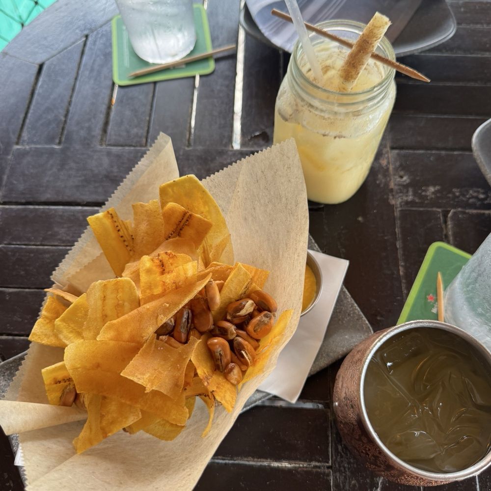 The Cottage - Plantain Chips -Classico pain killer - Mango Mule - New American Near Me - Sarasota, Florida The Cottage - Plantain Chips -Classico pain killer - Mango Mule - New American Near Me - Sarasota, Florida