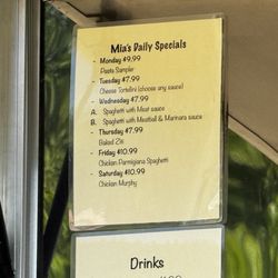 Mia's Pasta - Daily specials as of 06/2025