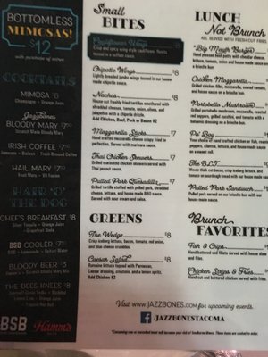Menu photo 6 Jazzbones Tacoma, WA