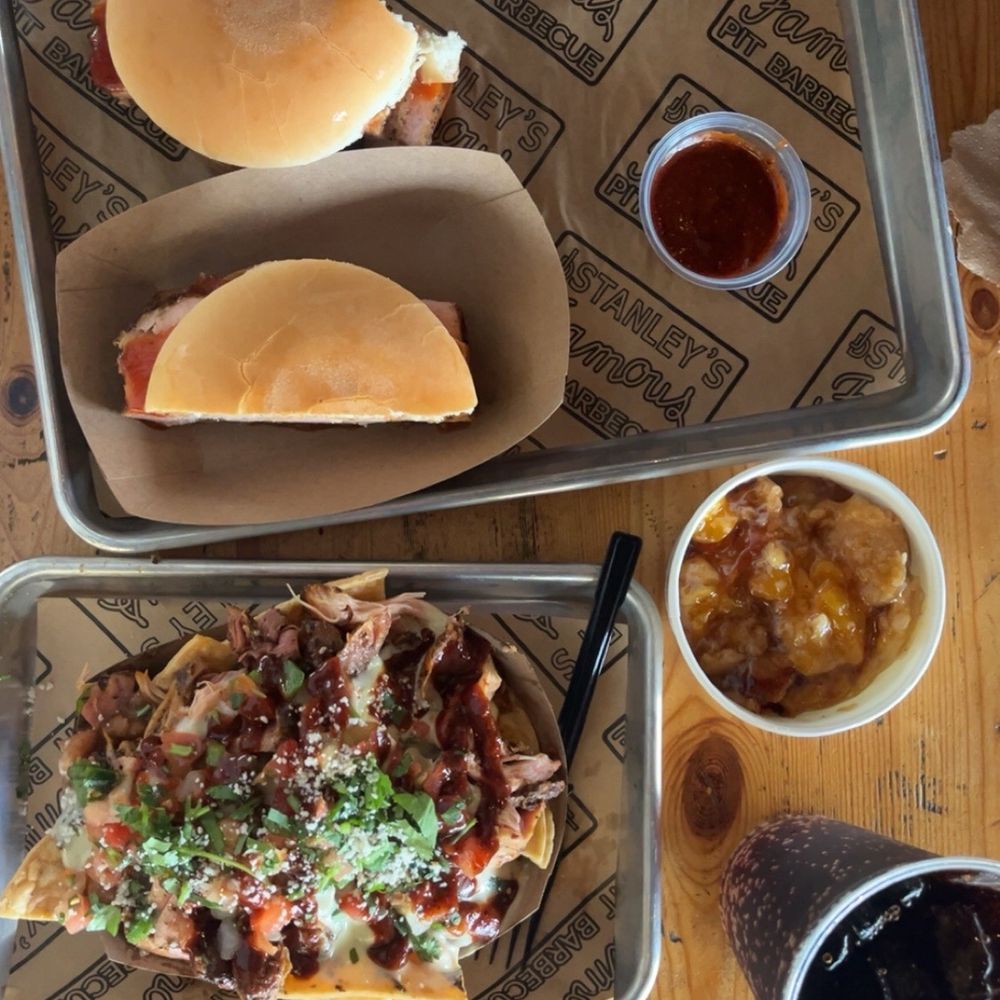Stanley's Famous Pit Barbecue - Small Loaded Nachos Turkey Breast Sandwich Peach Cobbler - Barbeque Near Me - Tyler, Texas Stanley's Famous Pit Barbecue - Small Loaded Nachos Turkey Breast Sandwich Peach Cobbler - Barbeque Near Me - Tyler, Texas
