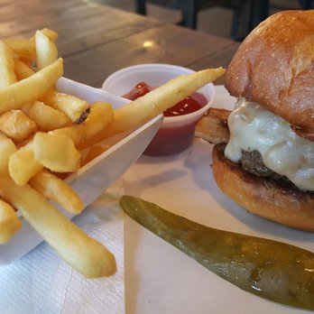 Otter Bar And Burger - Porky Pine burger with pickle and fries (4/22/21) - Bars Near Me - Seattle, Washington Otter Bar And Burger - Porky Pine burger with pickle and fries (4/22/21) - Bars Near Me - Seattle, Washington