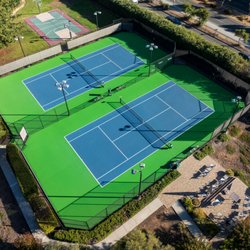 Outdoor sport court and tennis viewing area.