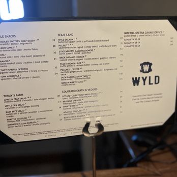 WYLD - Menu - New American Near Me - Avon, Colorado