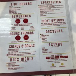 Current menu as of 8/25/25