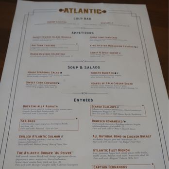 Atlantic - Menu - Seafood Near Me - Orlando, Florida Atlantic - Menu - Seafood Near Me - Orlando, Florida