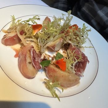 Spruce - Stone fruit salad with prosciutto and burrata - American Near Me - San Francisco, California Spruce - Stone fruit salad with prosciutto and burrata - American Near Me - San Francisco, California