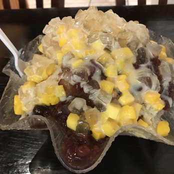 JJ Tea House - Shaved ice with mango, aloe jelly, red bean and condense milk - Taiwanese Near Me - Columbia, South Carolina JJ Tea House - Shaved ice with mango, aloe jelly, red bean and condense milk - Taiwanese Near Me - Columbia, South Carolina