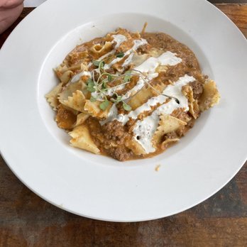 Nine One Five - Pappardelle with Bolognese sauce - so delicious! - New American Near Me - Key West, Florida Nine One Five - Pappardelle with Bolognese sauce - so delicious! - New American Near Me - Key West, Florida