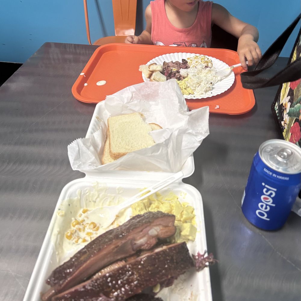 Sunset Texas Barbecue - Ribs, brisket, potato salad, cream corn - Barbeque Near Me - Honolulu, Hawaii Sunset Texas Barbecue - Ribs, brisket, potato salad, cream corn - Barbeque Near Me - Honolulu, Hawaii