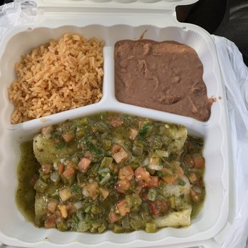 Casa Las Katarinas - I got the Enchiladas Veganas: Two Corn Tortillas stuffed with Black Beans, covered with our House Green Sauce. - Mexican Near Me - Grass Valley, California