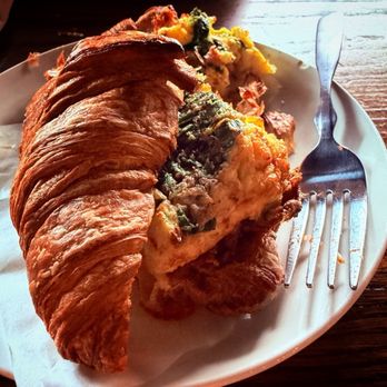Fika Cafe - The egg shaved cheese sandwich at our table - Cafes Near Me - Lakewood, Ohio
