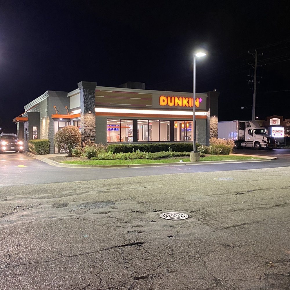 Dunkin’ - a dunkin donuts restaurant at night - Donuts Near Me - Crystal Lake, Illinois Dunkin’ - a dunkin donuts restaurant at night - Donuts Near Me - Crystal Lake, Illinois