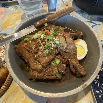 Kamayan Atl - Chicken adobo (stewed in Filipino soy sauce, garlic, and sugar palm vinegar) - Filipino Near Me - Doraville, Georgia Kamayan Atl - Chicken adobo (stewed in Filipino soy sauce, garlic, and sugar palm vinegar) - Filipino Near Me - Doraville, Georgia