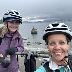 Viva Scoot Rentals - View of the bay near Lions gate Bridge Cool and cloudy and just a bit of sprinkle Very Enjoyable day!