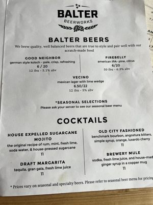 Menu photo 8 Balter Beerworks Knoxville, TN Menu photo 8 Balter Beerworks Knoxville, TN