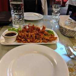 Jewel of India - Onion bhaji, Stonewall pinot noir