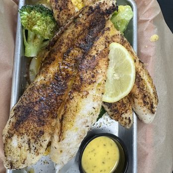 TrySeafood Cary - Grilled Blackened Catfish with mixed vegetables - Seafood Near Me - Cary, North Carolina TrySeafood Cary - Grilled Blackened Catfish with mixed vegetables - Seafood Near Me - Cary, North Carolina