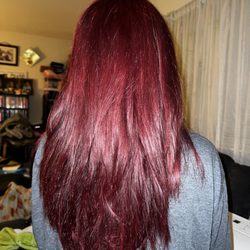 Fashion Hair Design - Red Dye