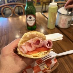 La Latina - Ham & Cheese Arepa with extra tomato