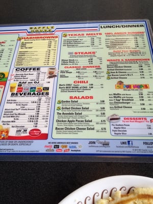 Menu photo 5 Waffle House Washington, PA