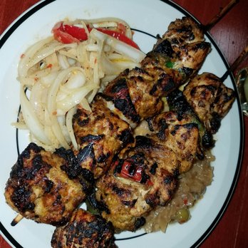 Gorée Cuisine - Brochette chicken - $15 These are chicken skewers. This was my favorite dish. They came with a side dish. - Senegalese Near Me - Chicago, Illinois Gorée Cuisine - Brochette chicken - $15 These are chicken skewers. This was my favorite dish. They came with a side dish. - Senegalese Near Me - Chicago, Illinois