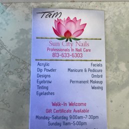 A list of services
