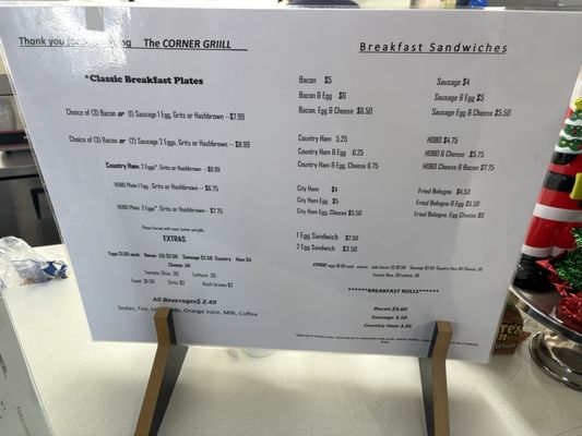 Menu photo 1 Corner Grill Angier, NC